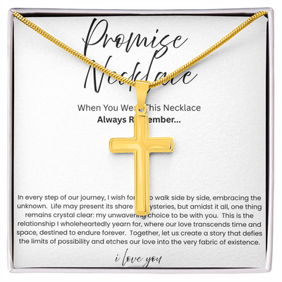 Artisan Cross Necklace with Snake Chain - To My Boyfriend