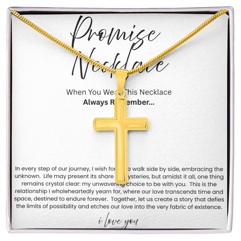 Artisan Cross Necklace with Snake Chain - To My Boyfriend